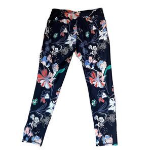 Maurice’s In Motion Leggings Women’s Large Navy Florial Bright